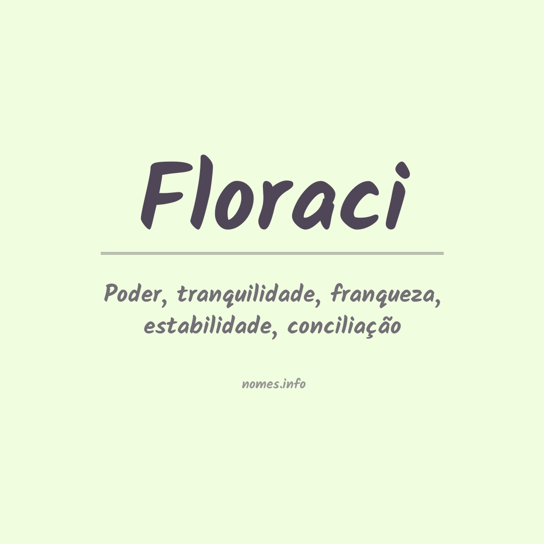 Significado do nome Floraci