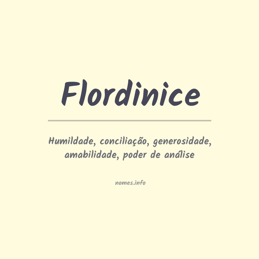 Significado do nome Flordinice