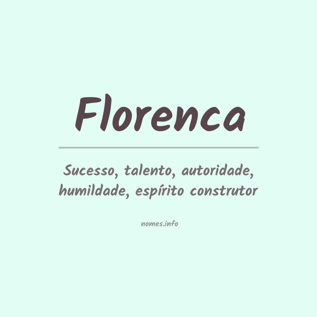 Significado do nome Florenca