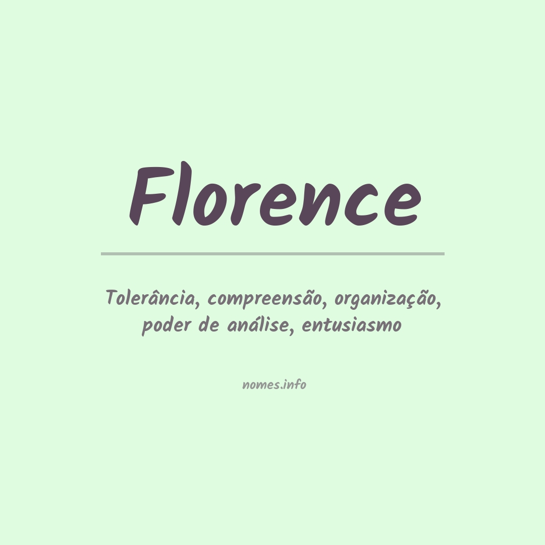 Significado do nome Florence