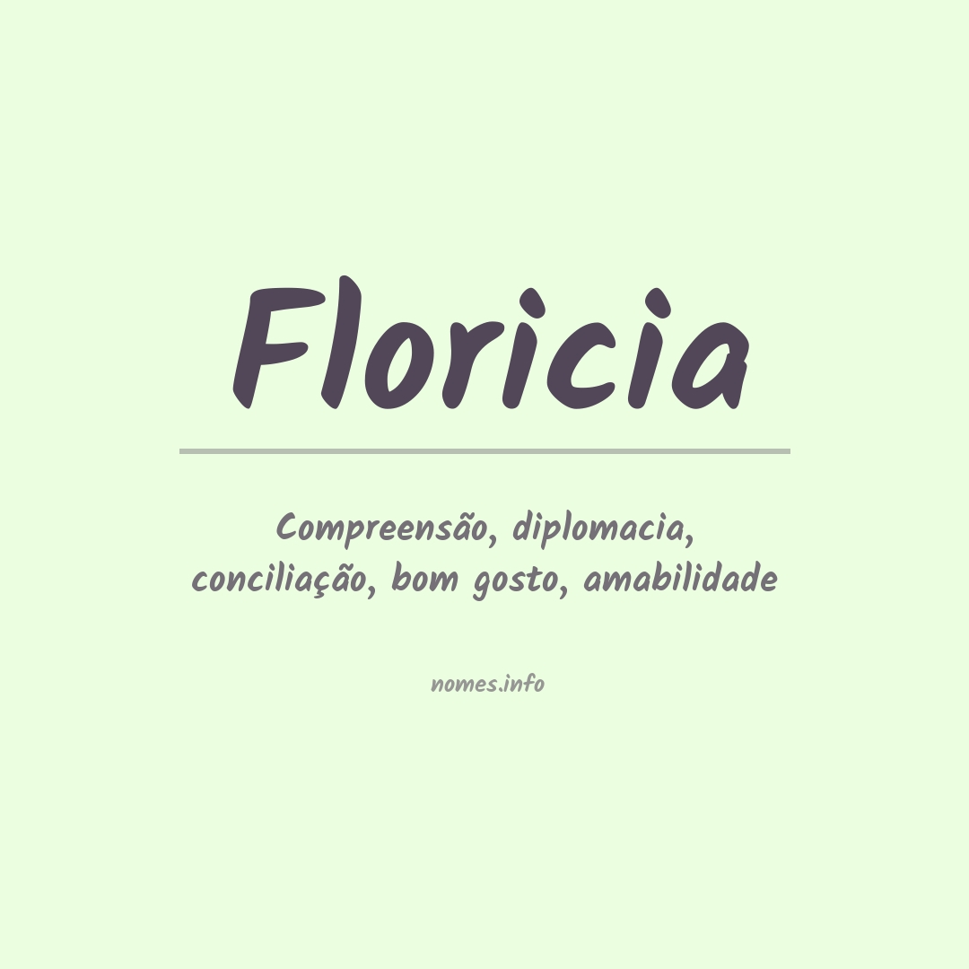 Significado do nome Floricia