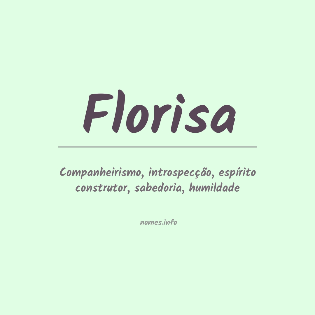 Significado do nome Florisa
