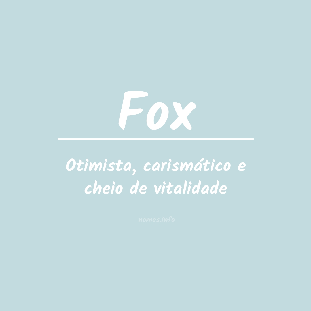 Significado do nome Fox