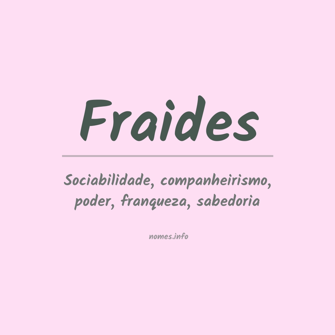 Significado do nome Fraides