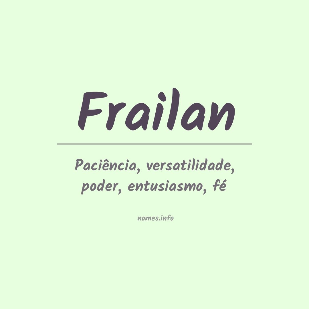 Significado do nome Frailan