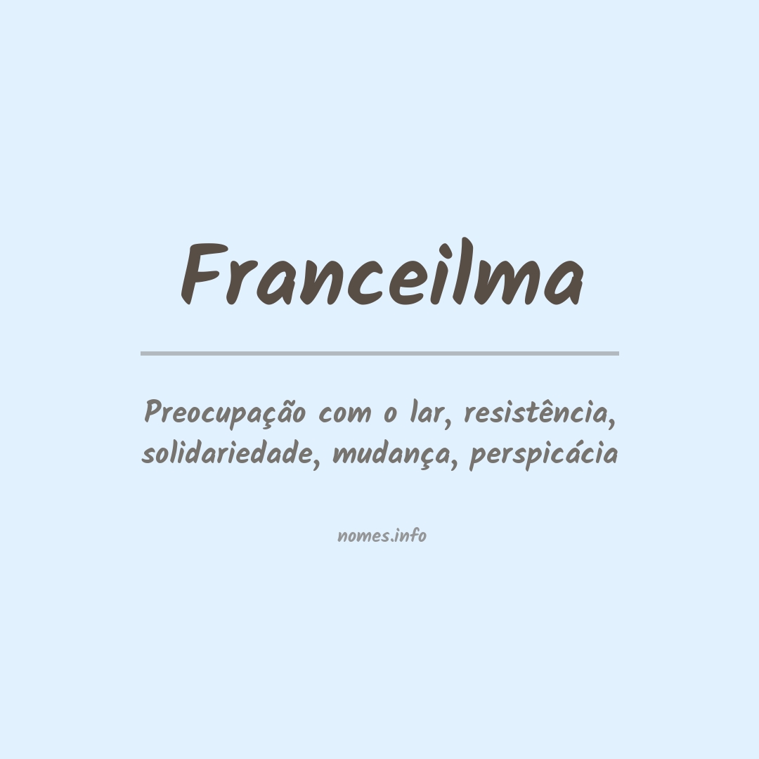 Significado do nome Franceilma