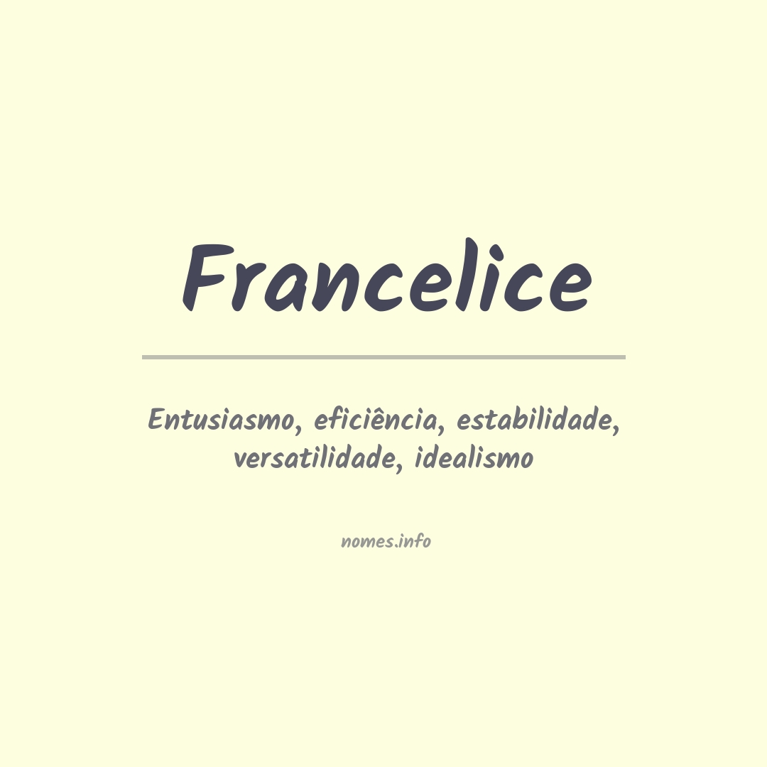 Significado do nome Francelice