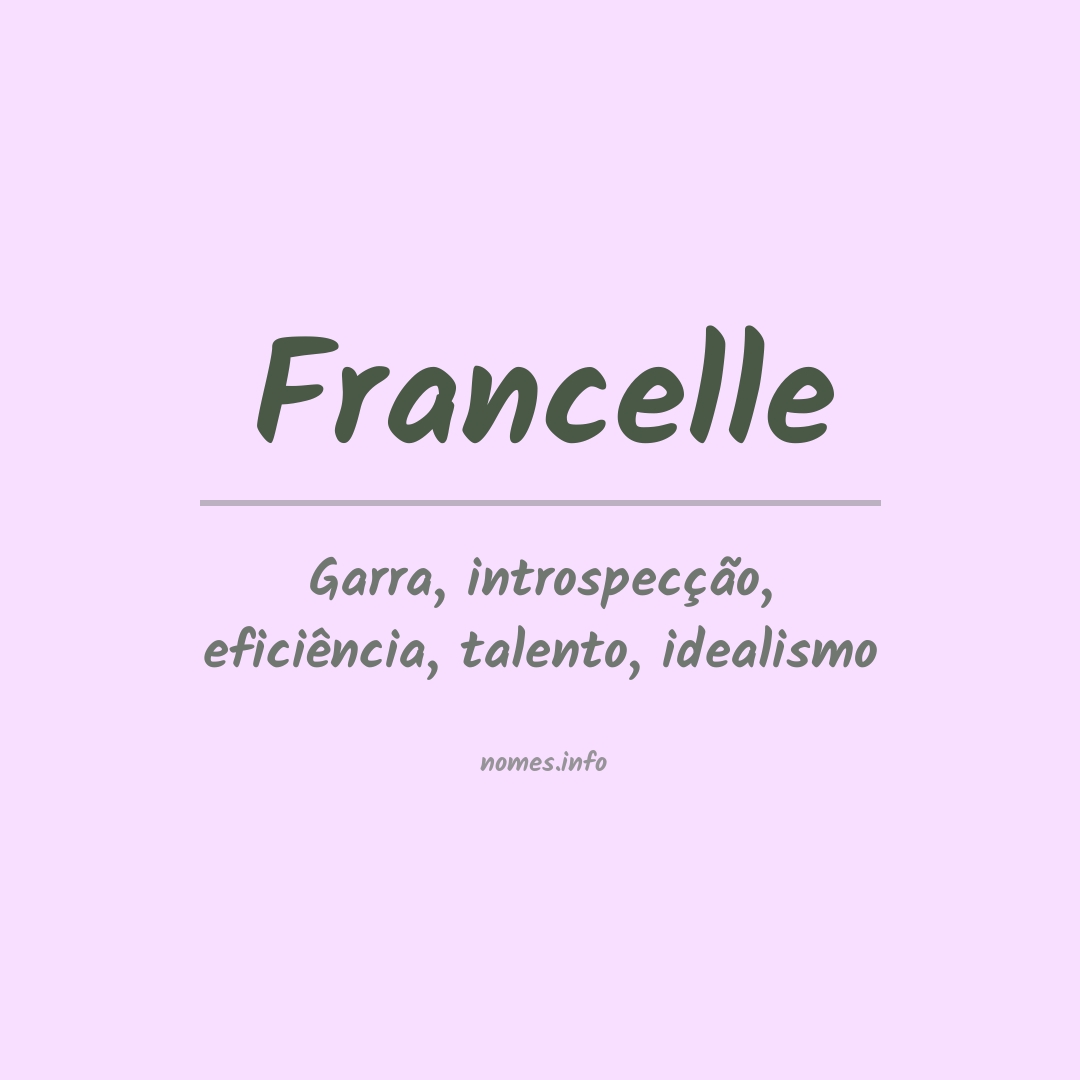 Significado do nome Francelle