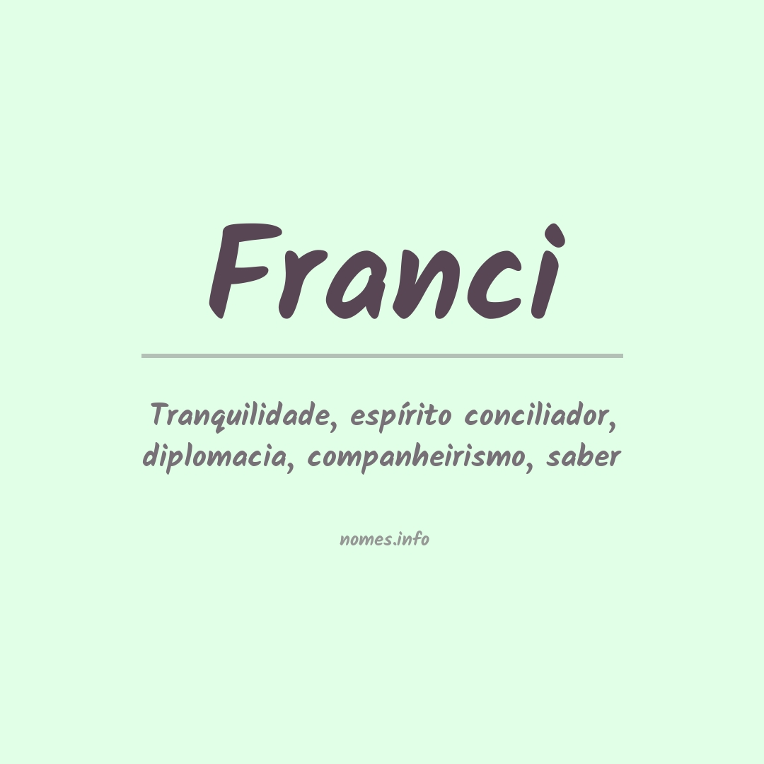 Significado do nome Franci