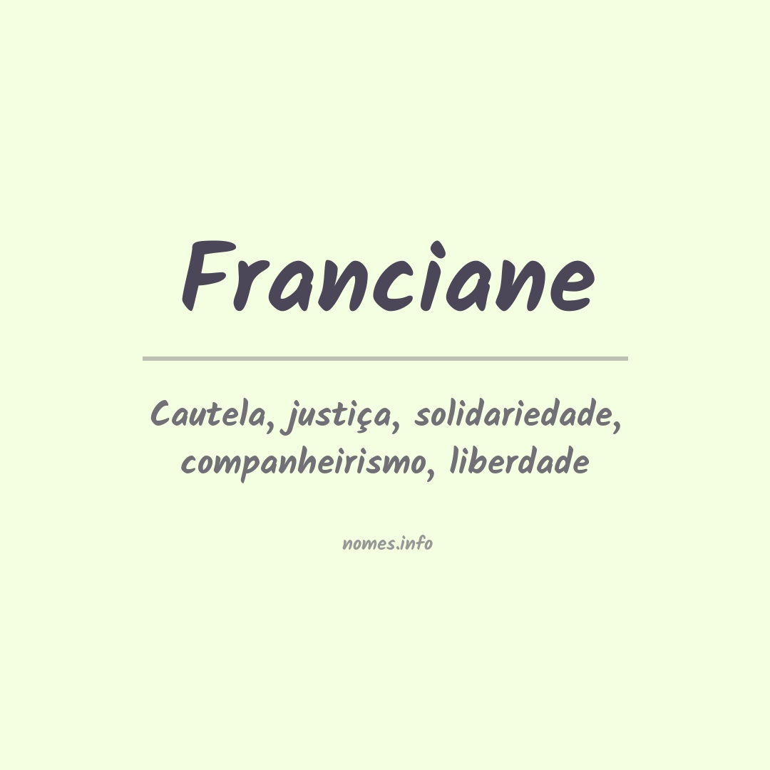 Significado do nome Franciane