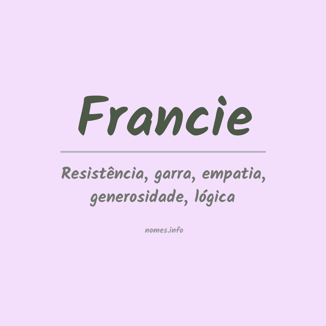 Significado do nome Francie