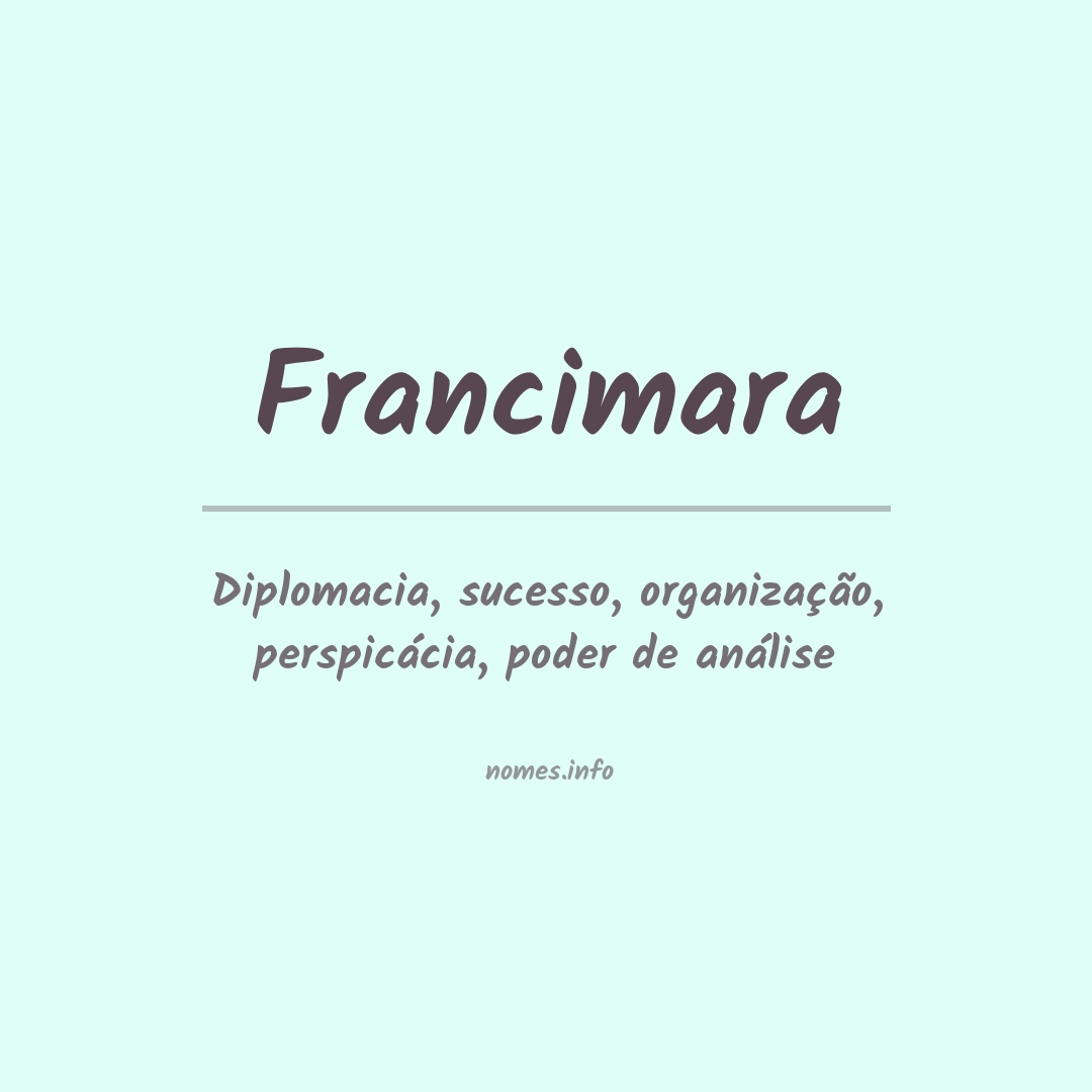 Significado do nome Francimara