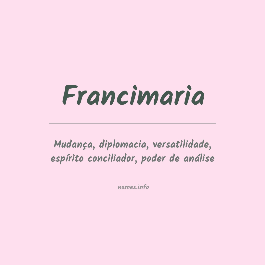 Significado do nome Francimaria