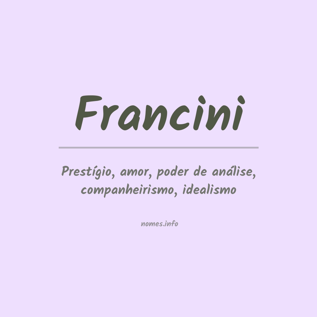 Significado do nome Francini