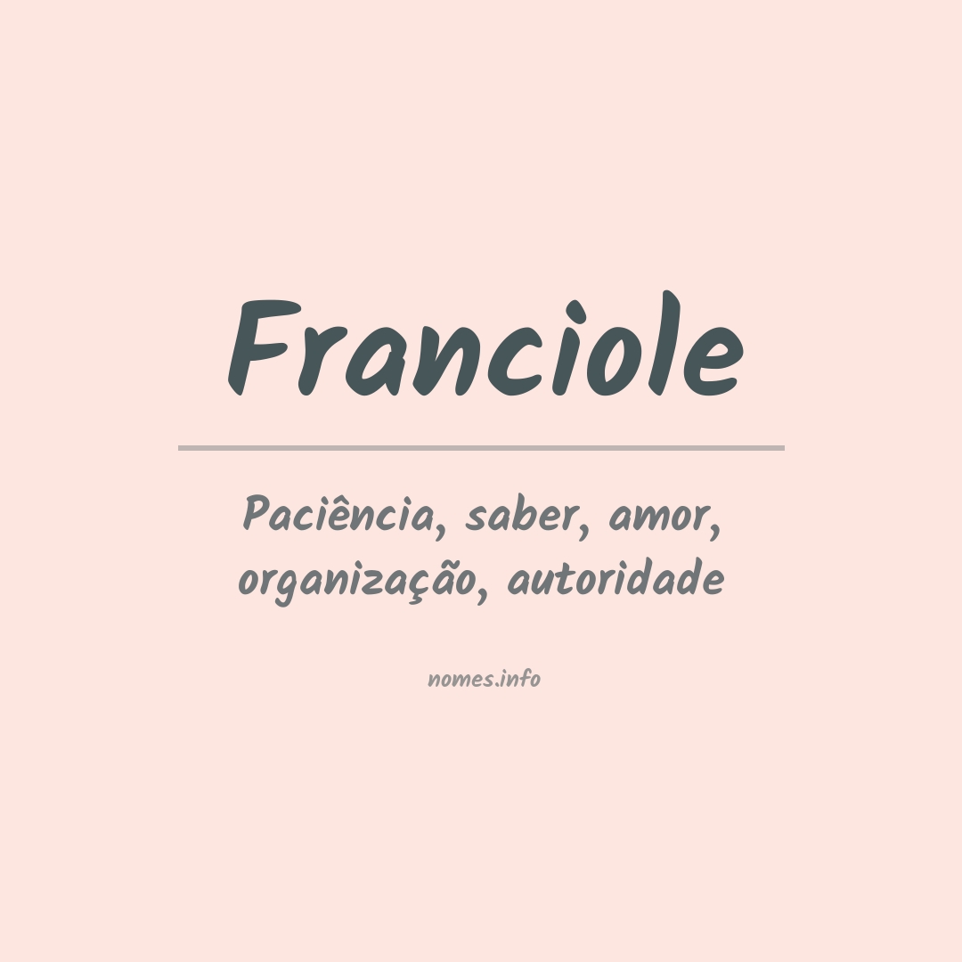 Significado do nome Franciole
