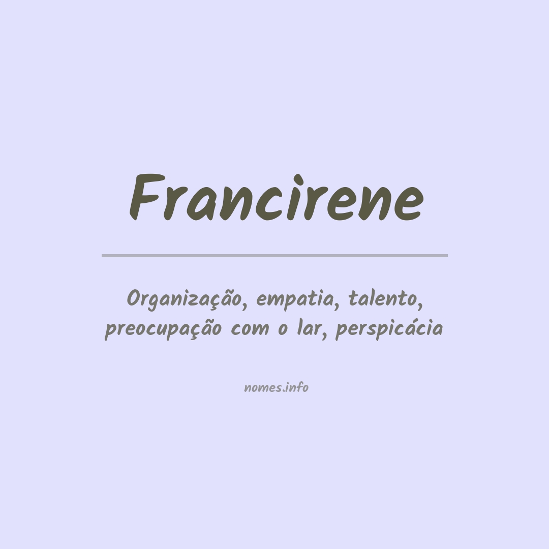 Significado do nome Francirene