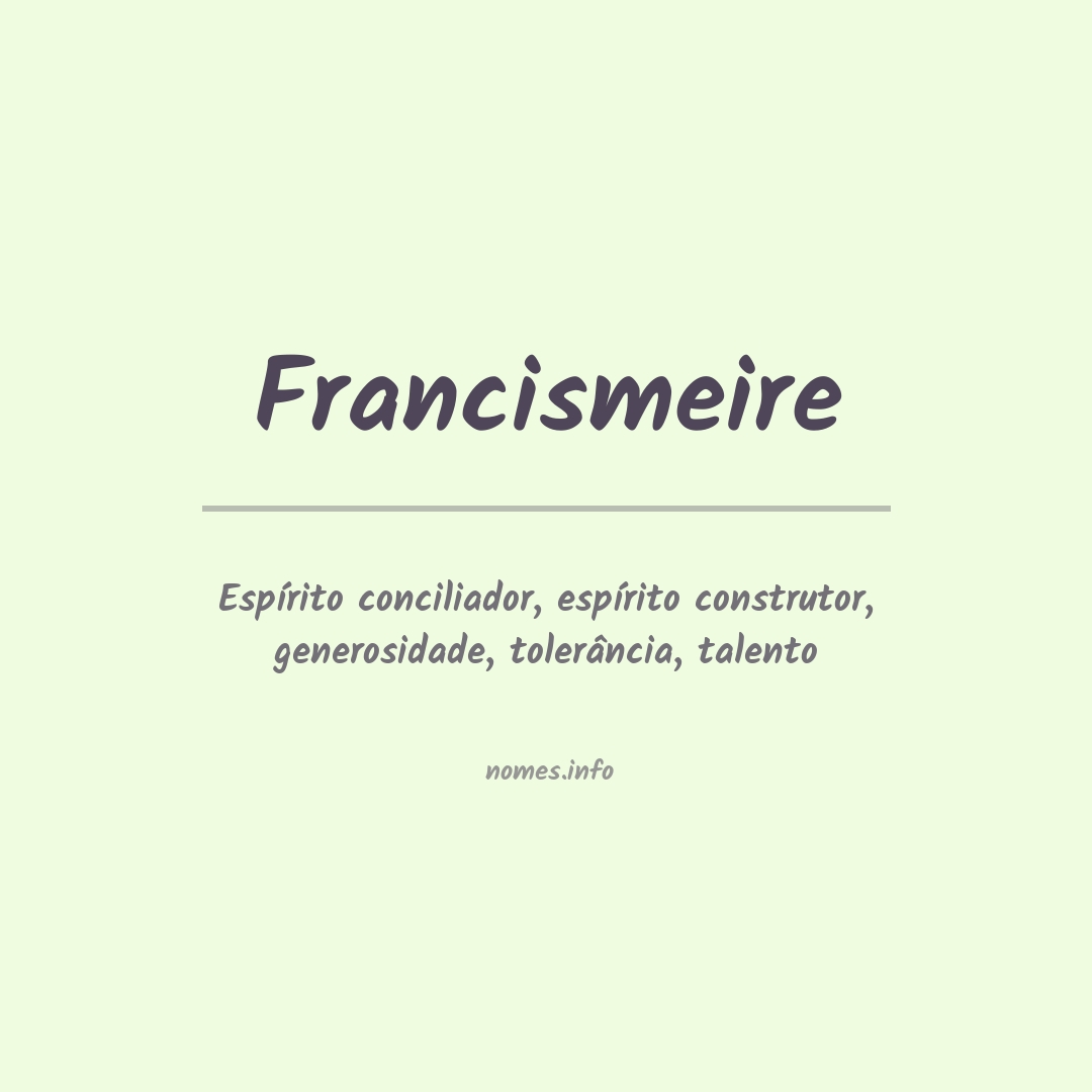 Significado do nome Francismeire