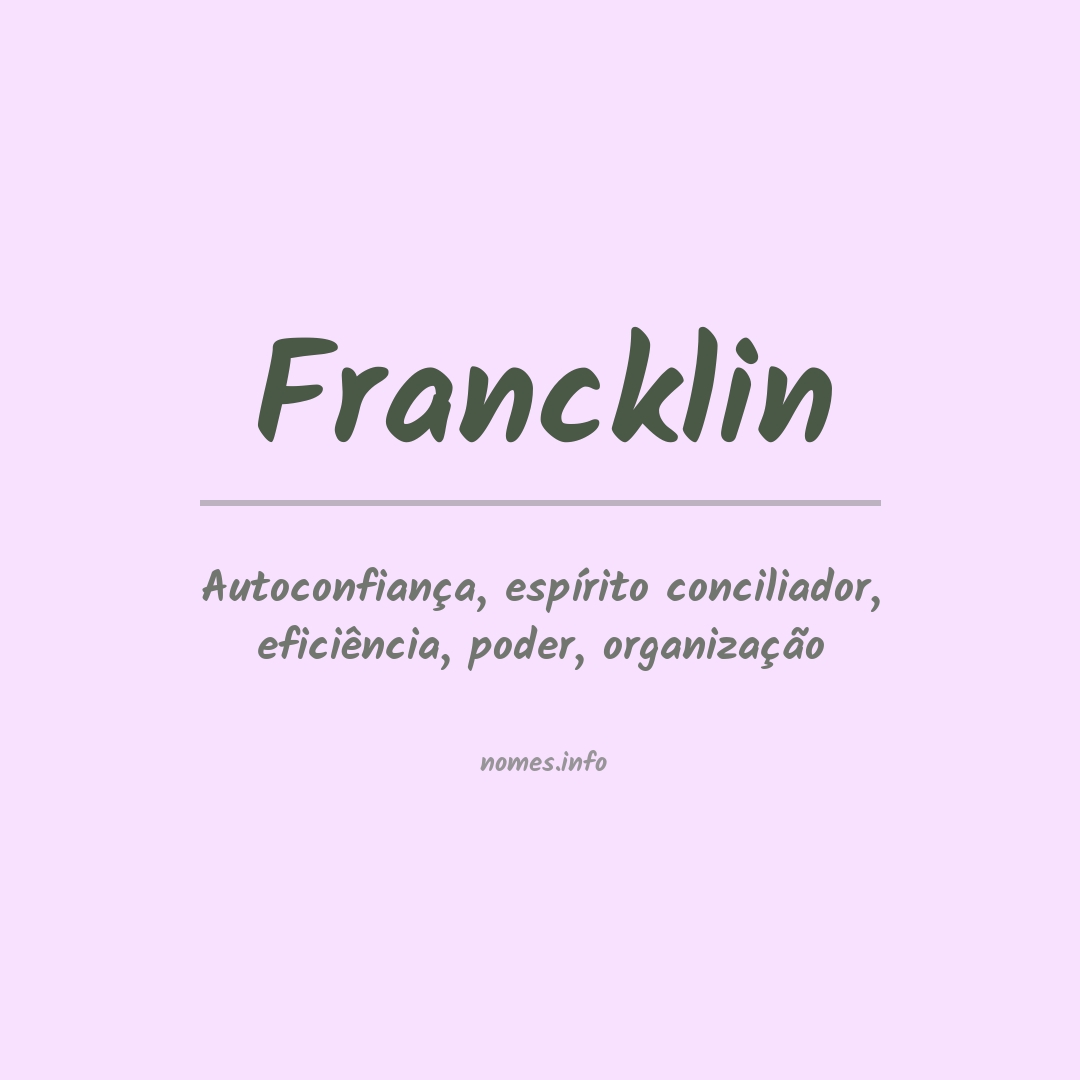 Significado do nome Francklin