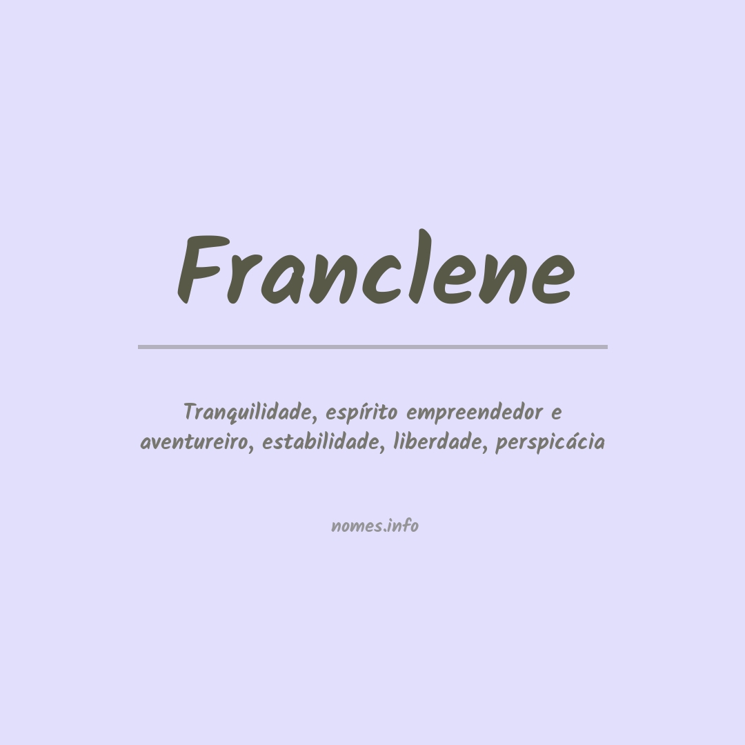 Significado do nome Franclene