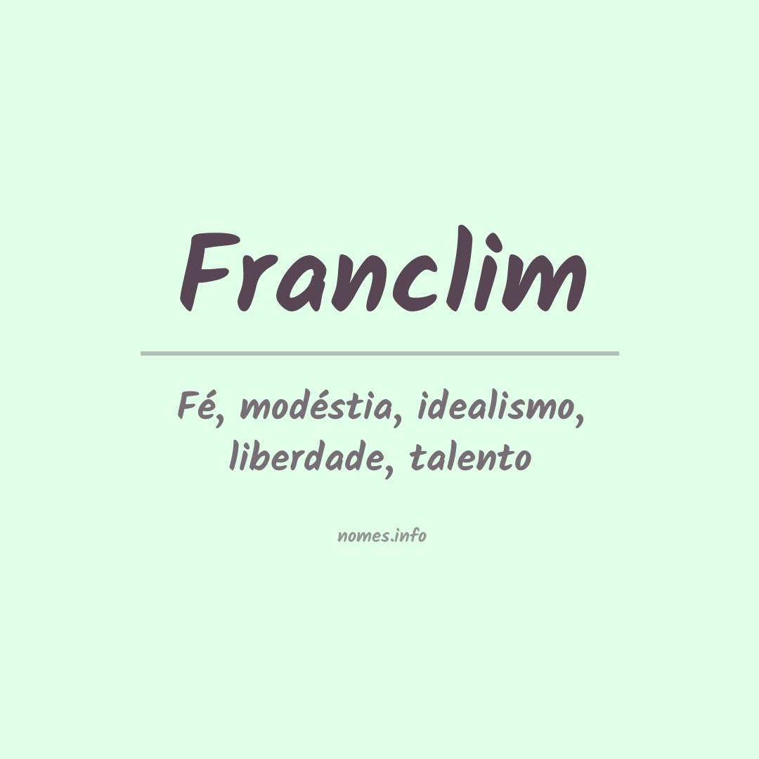 Significado do nome Franclim