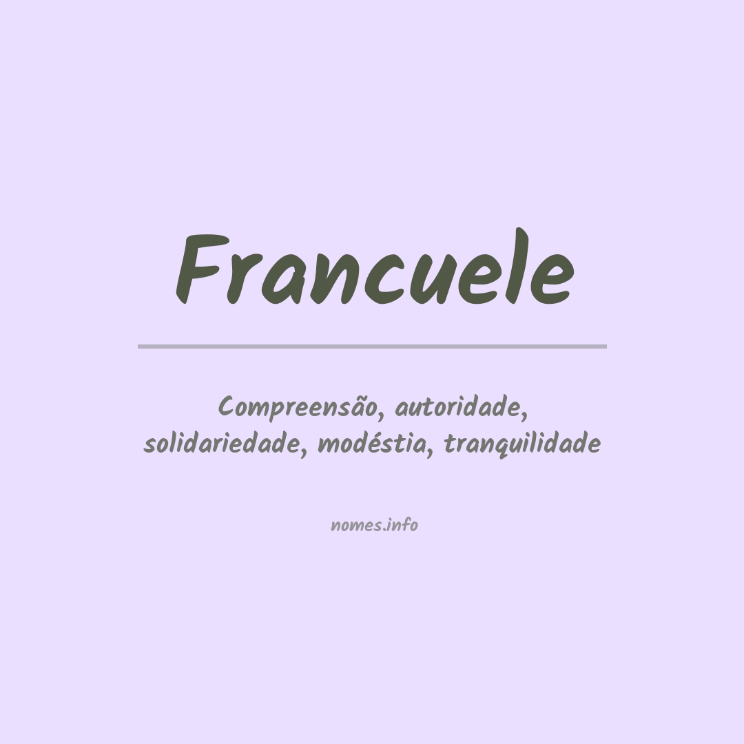 Significado do nome Francuele