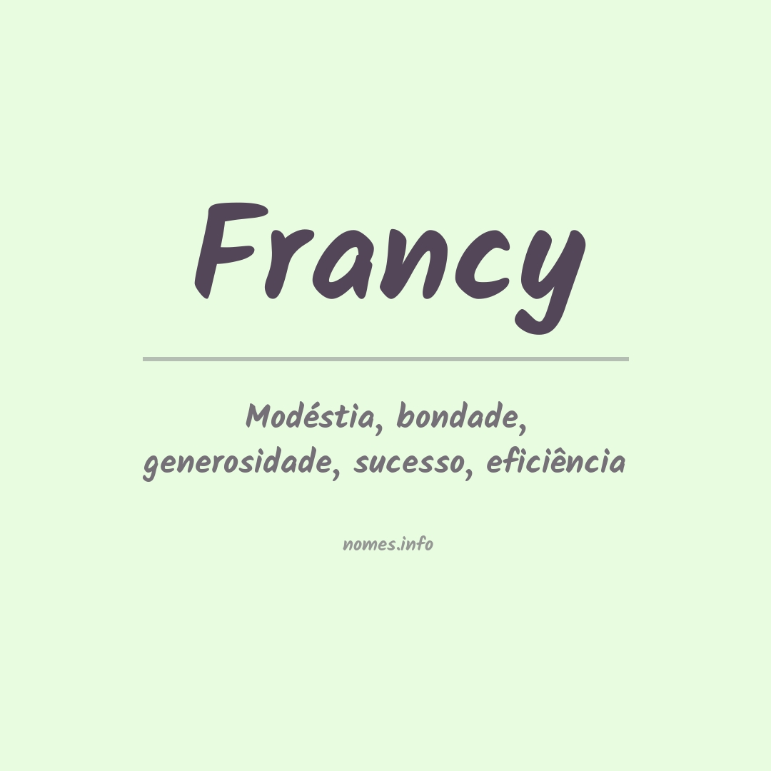 Significado do nome Francy