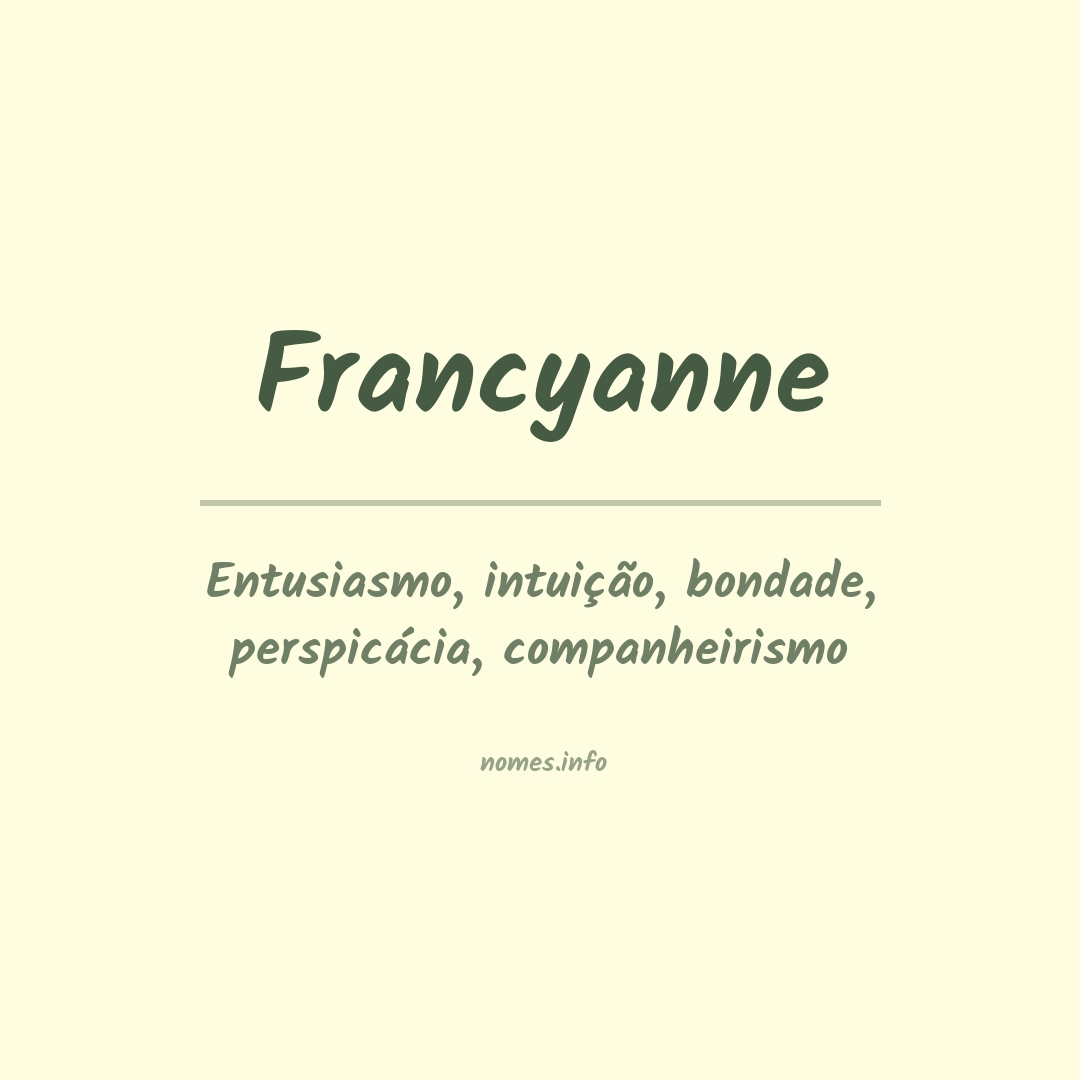 Significado do nome Francyanne