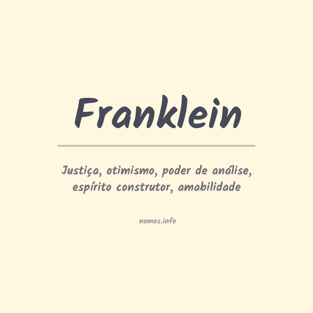 Significado do nome Franklein