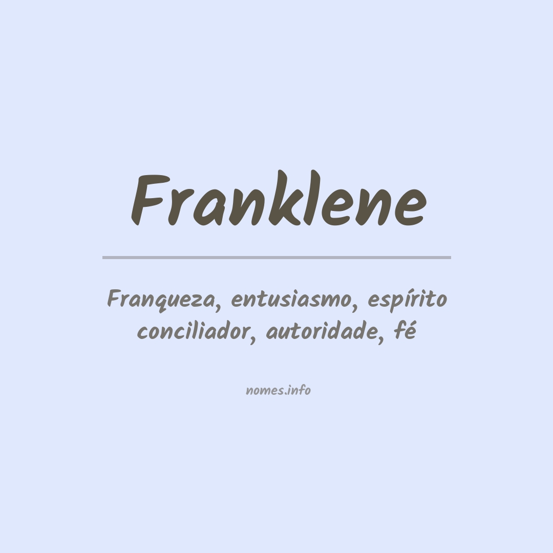 Significado do nome Franklene