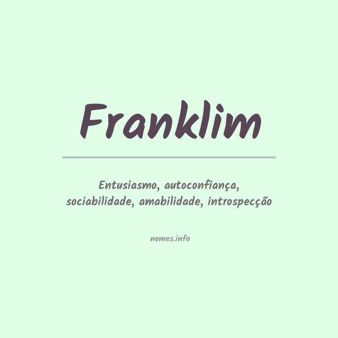 Significado do nome Franklim