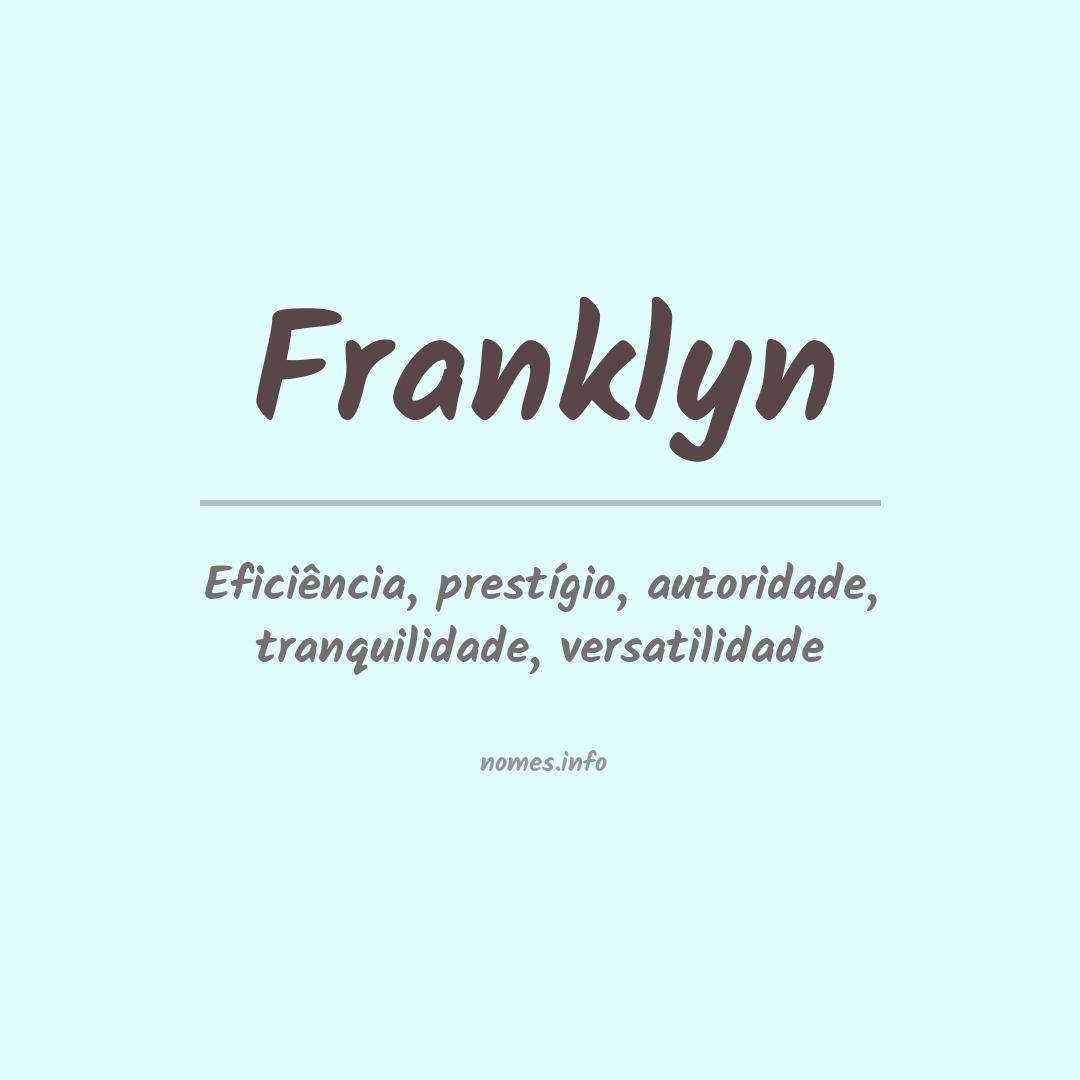 Significado do nome Franklyn