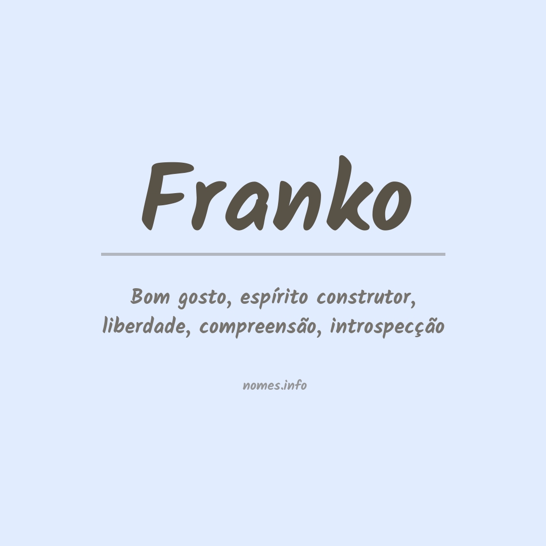 Significado do nome Franko