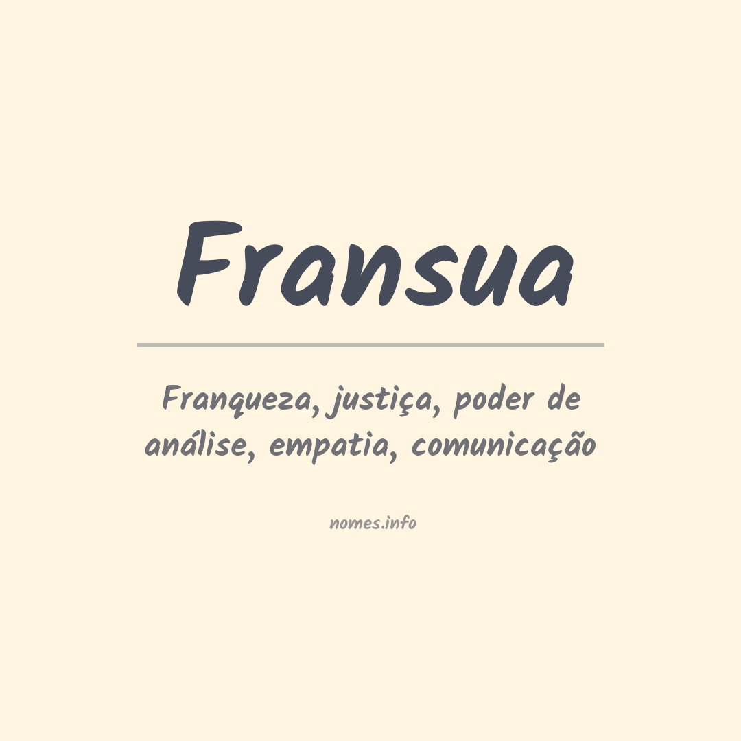Significado do nome Fransua