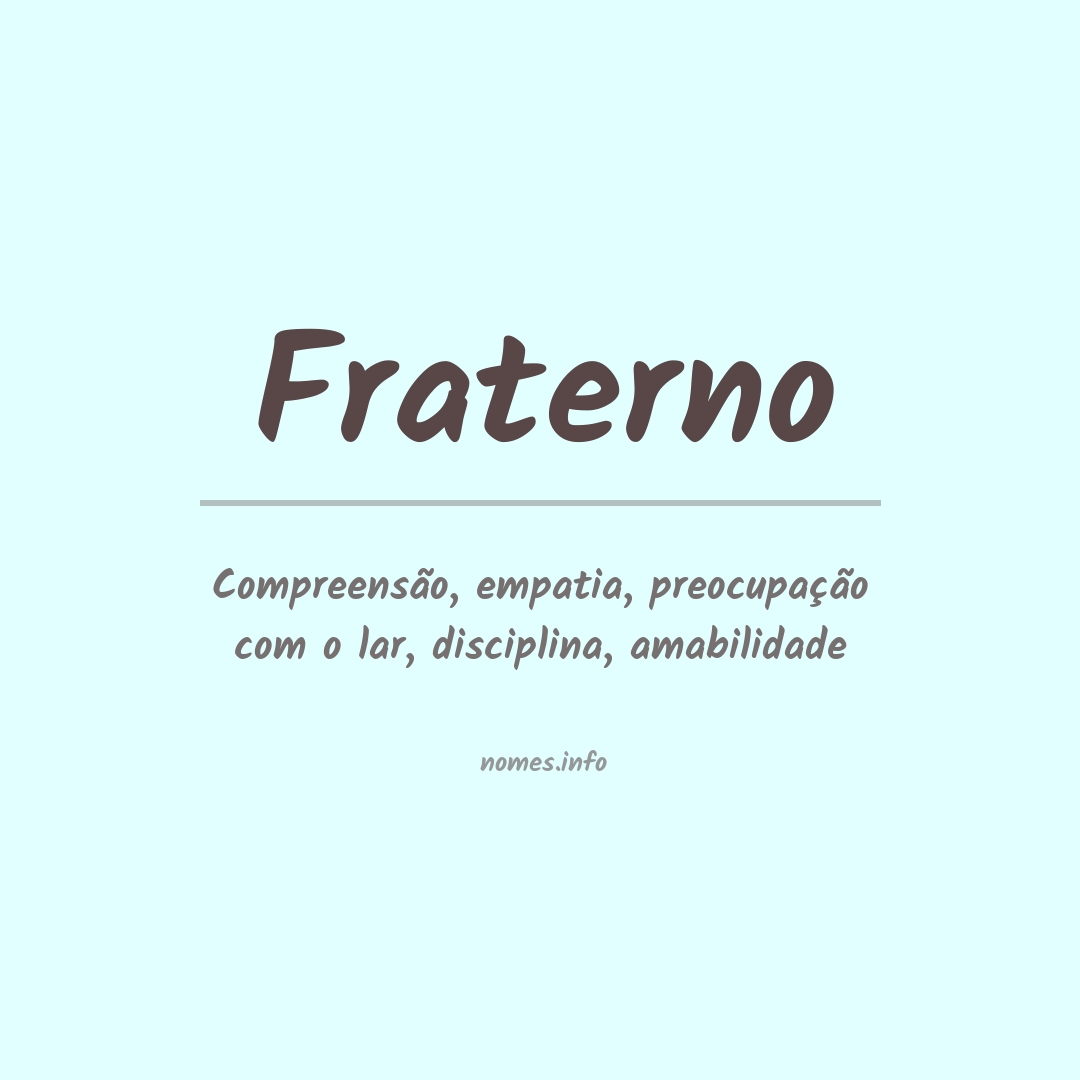 Significado do nome Fraterno