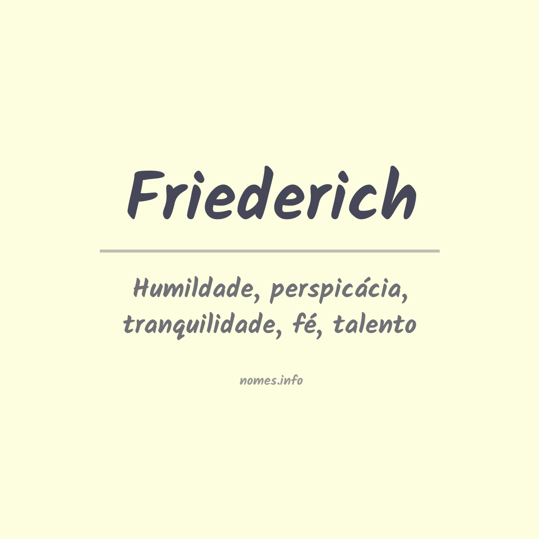 Significado do nome Friederich