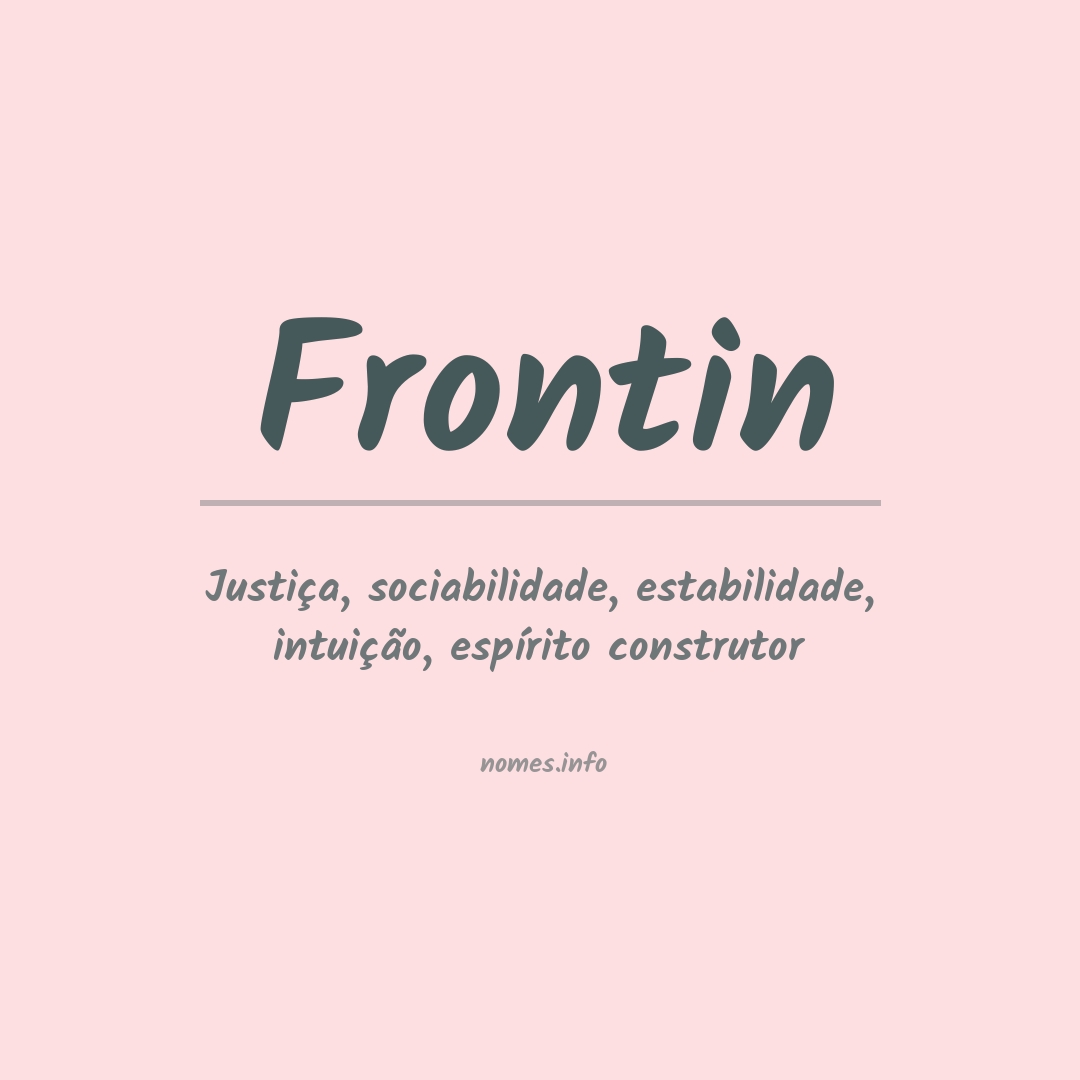 Significado do nome Frontin