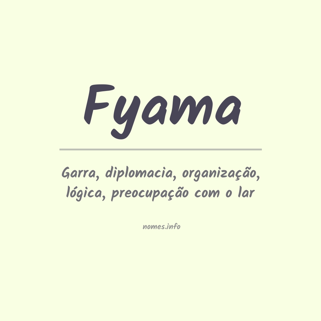 Significado do nome Fyama