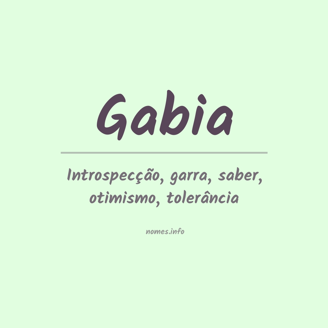 Significado do nome Gabia