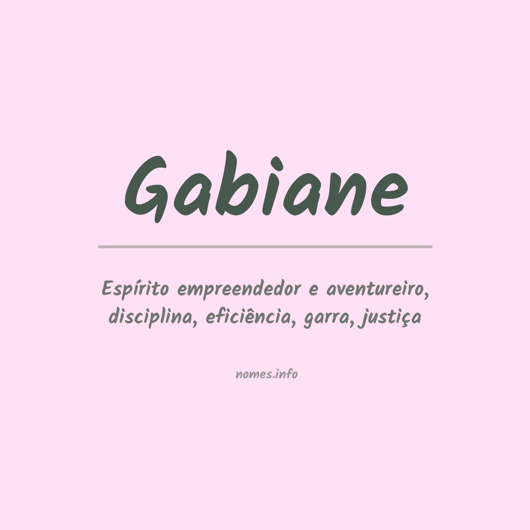 Significado do nome Gabiane