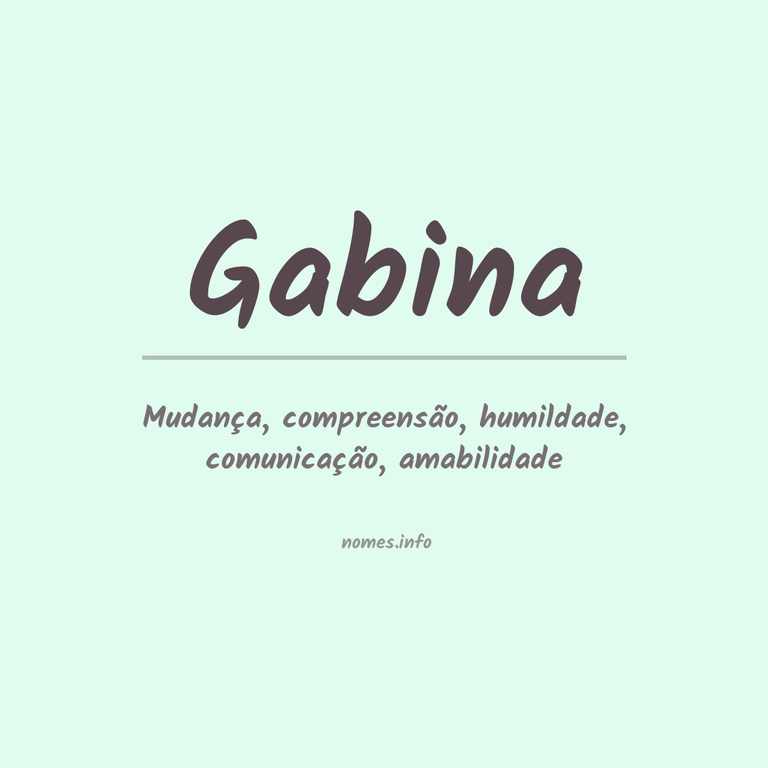 Significado do nome Gabina