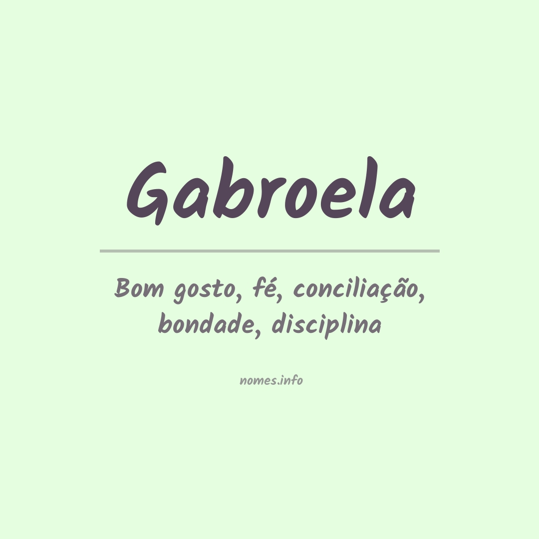Significado do nome Gabroela