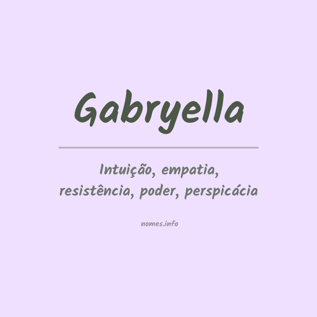 Significado do nome Gabryella Significado do nome Gabryella