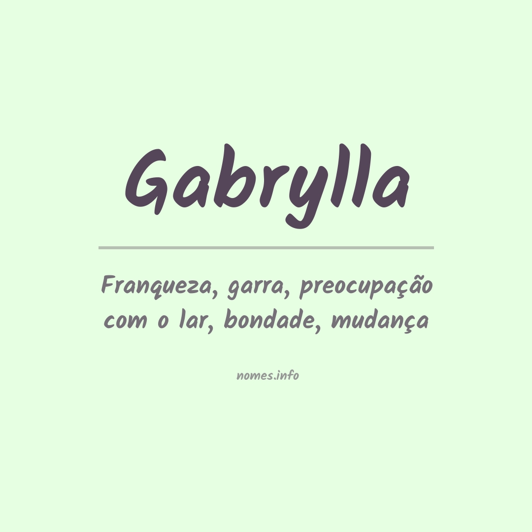 Significado do nome Gabrylla Significado do nome Gabrylla