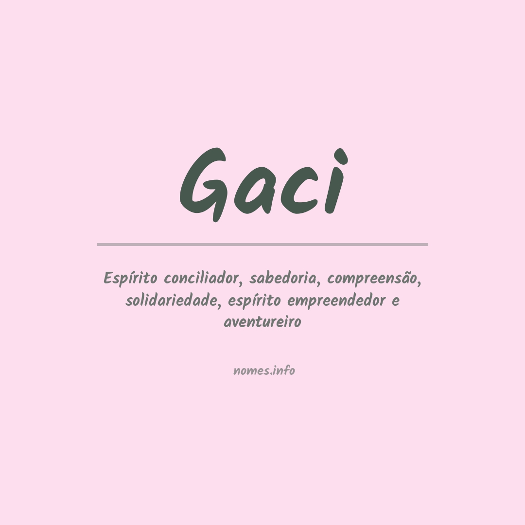 Significado do nome Gaci