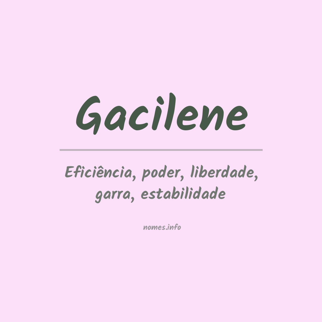Significado do nome Gacilene