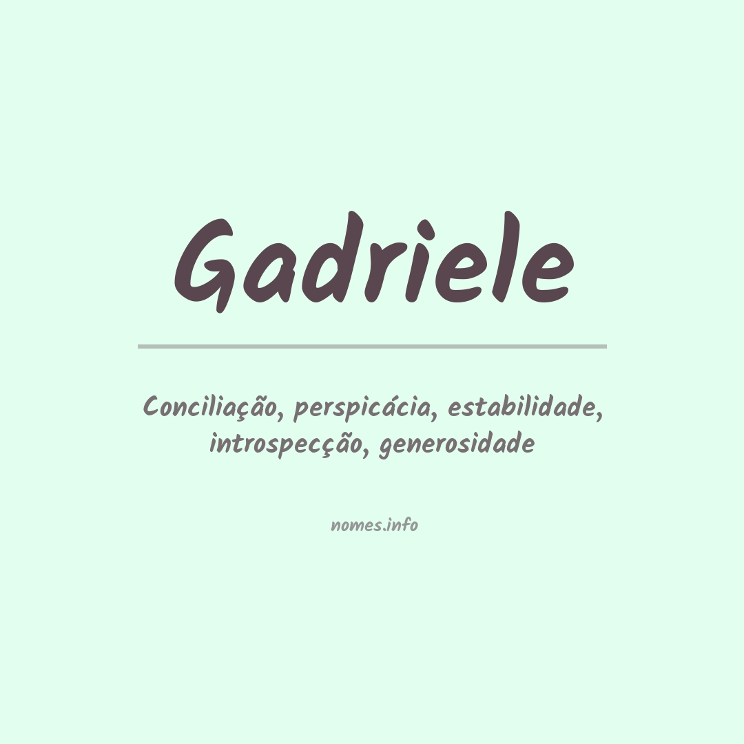 Significado do nome Gadriele