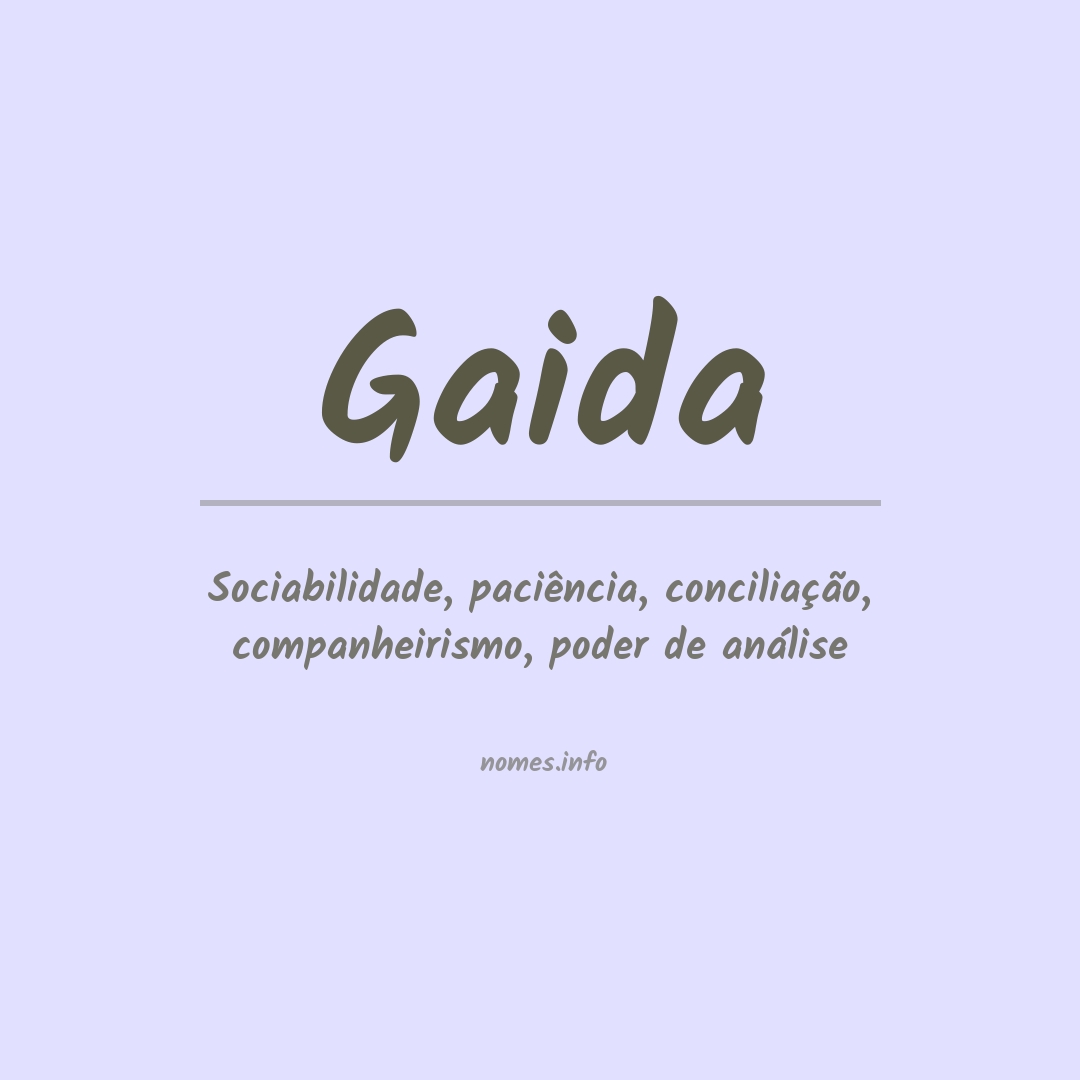 Significado do nome Gaida