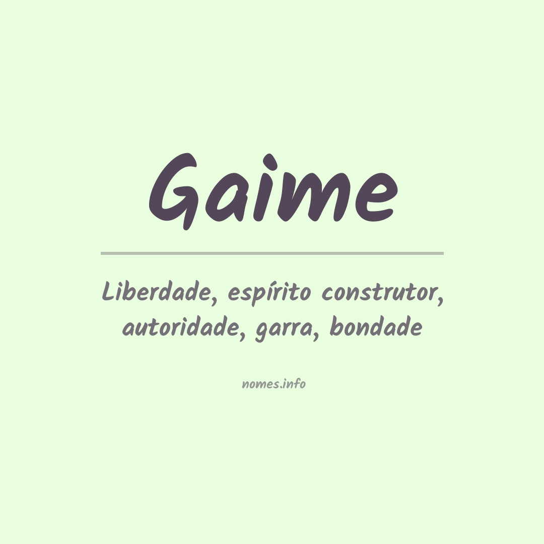 Significado do nome Gaime