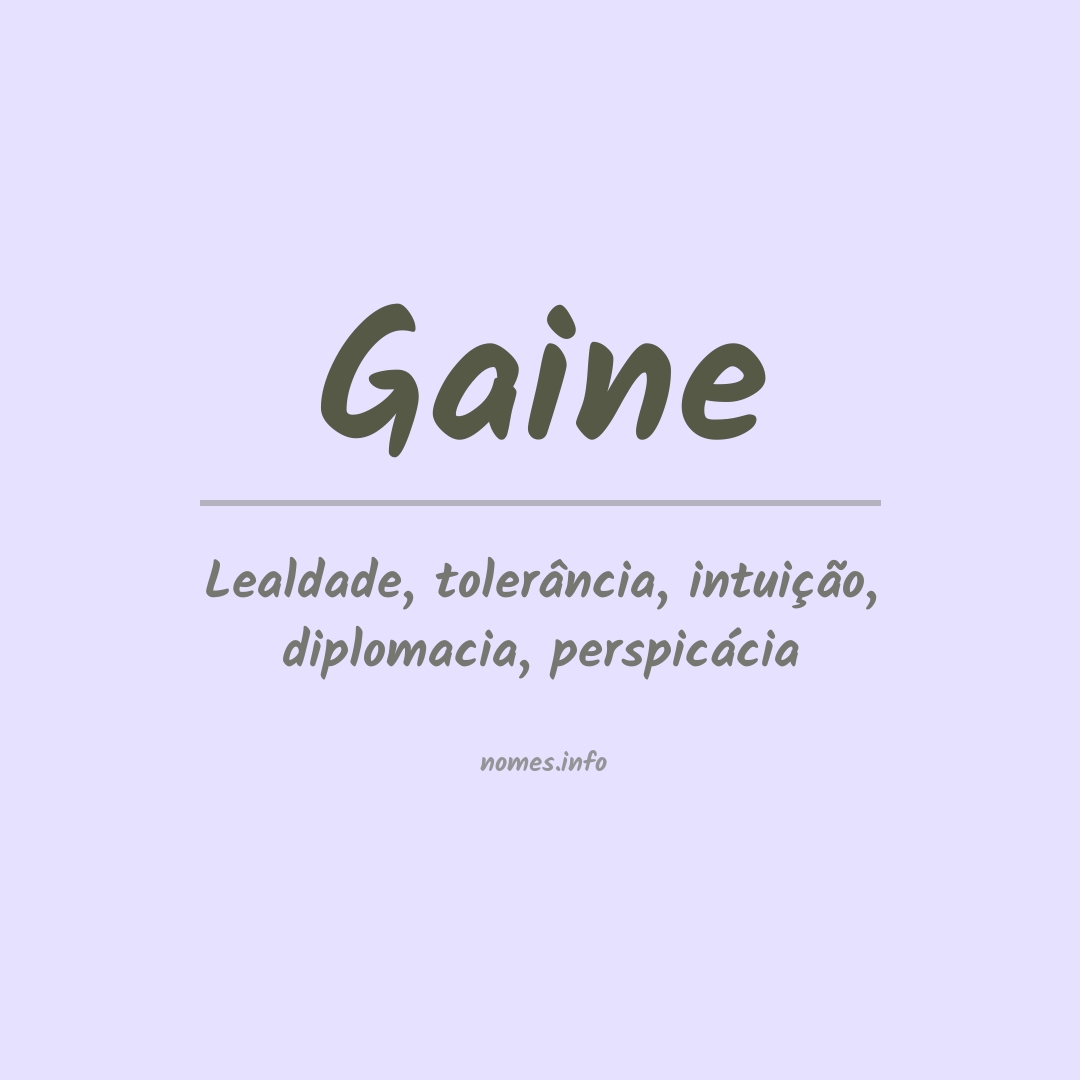 Significado do nome Gaine