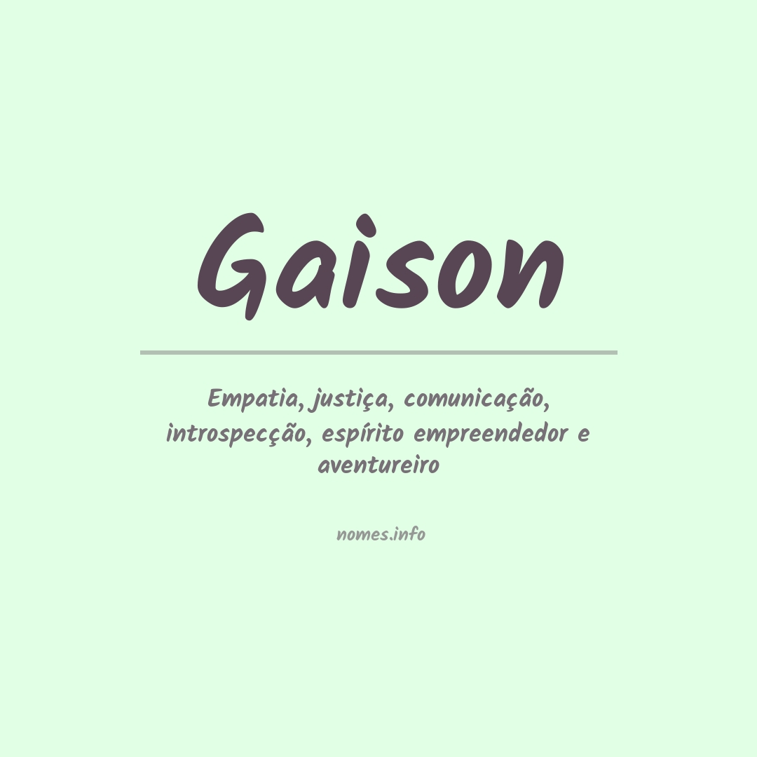 Significado do nome Gaison